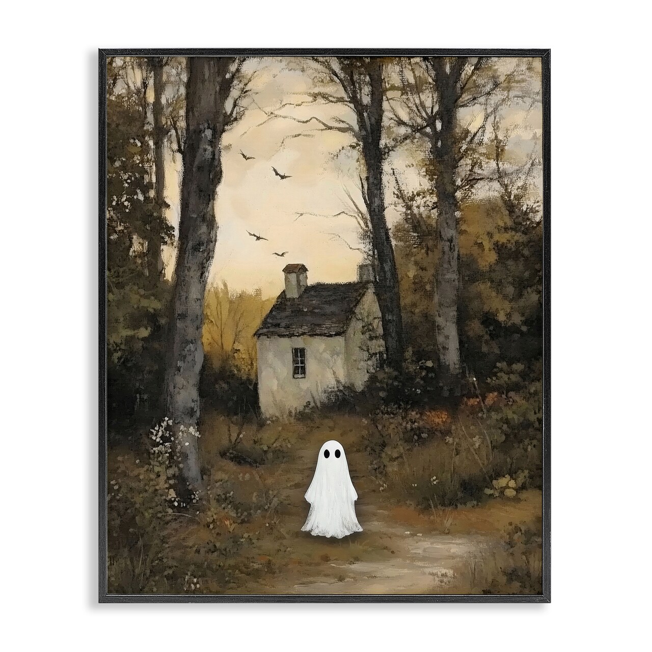 Stupell Industries Little Ghost in Cottage Forest Framed Giclee, design by Arlington Prints